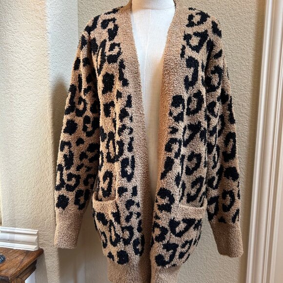 Barefoot Dreams Leopard Print Cardigan Size Large - Picture 2 of 6